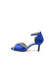 Elegant Rayel Blue Satin Pump with Rhinestone Accents