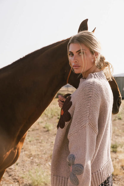 Hartley Floral Sweater in Mocha FINAL SALE