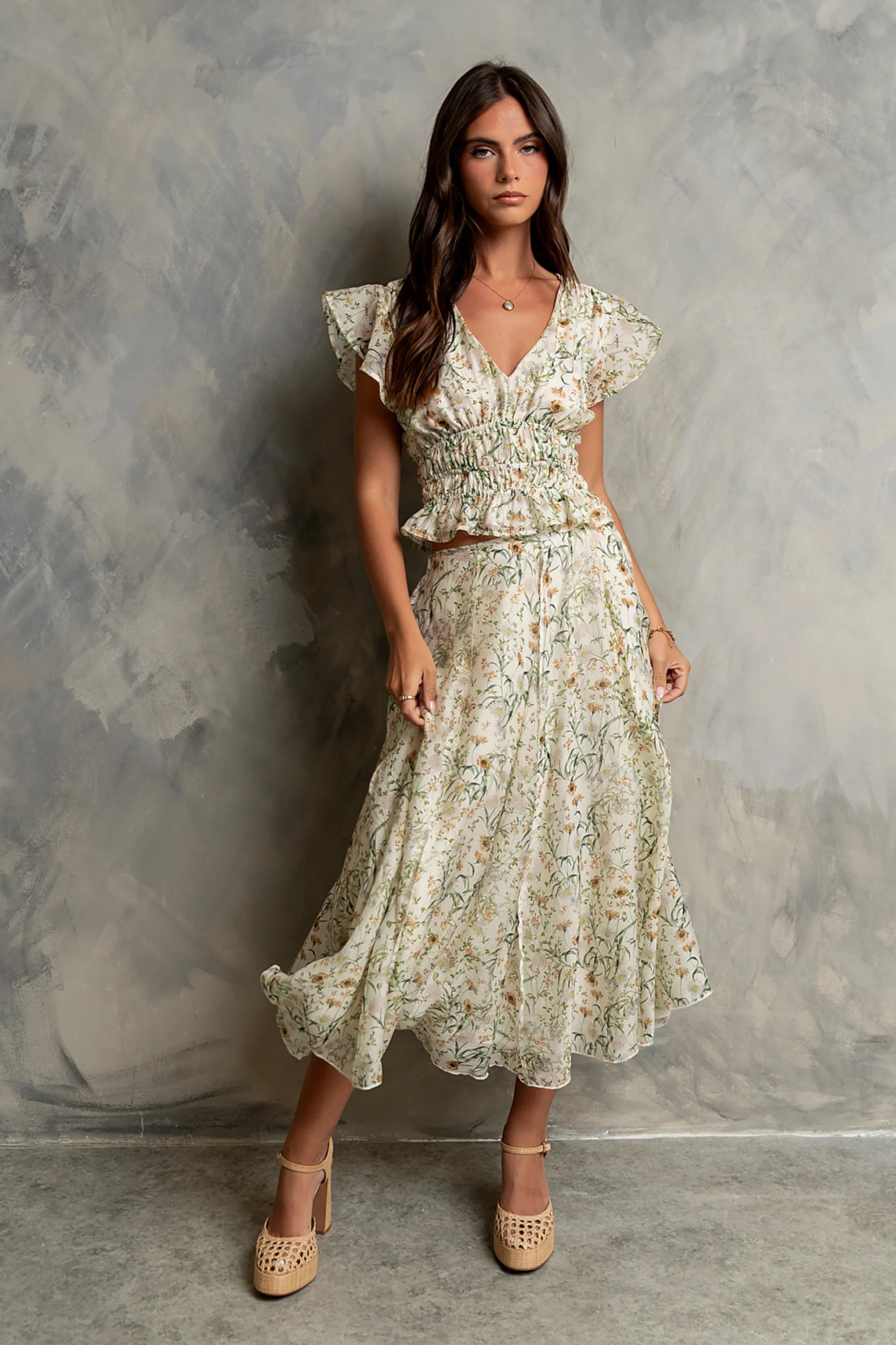 Carlie Floral Midi Skirt