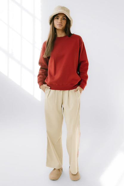 Marie Oversized Sweatshirt in Red FINAL SALE