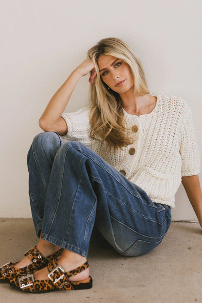 Brenda Knit Cardigan in Ivory FINAL SALE