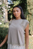 Maisey Embroidered Top in Green