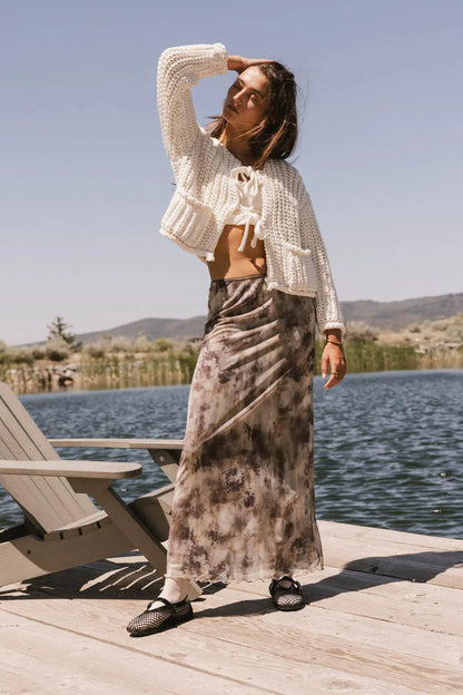Chandler Abstract Maxi Skirt in Brown FINAL SALE