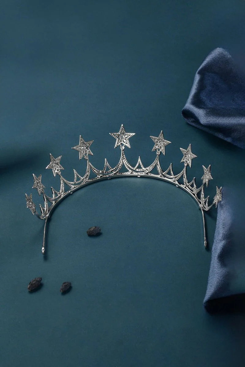 Silver Starry Zircon Tiara