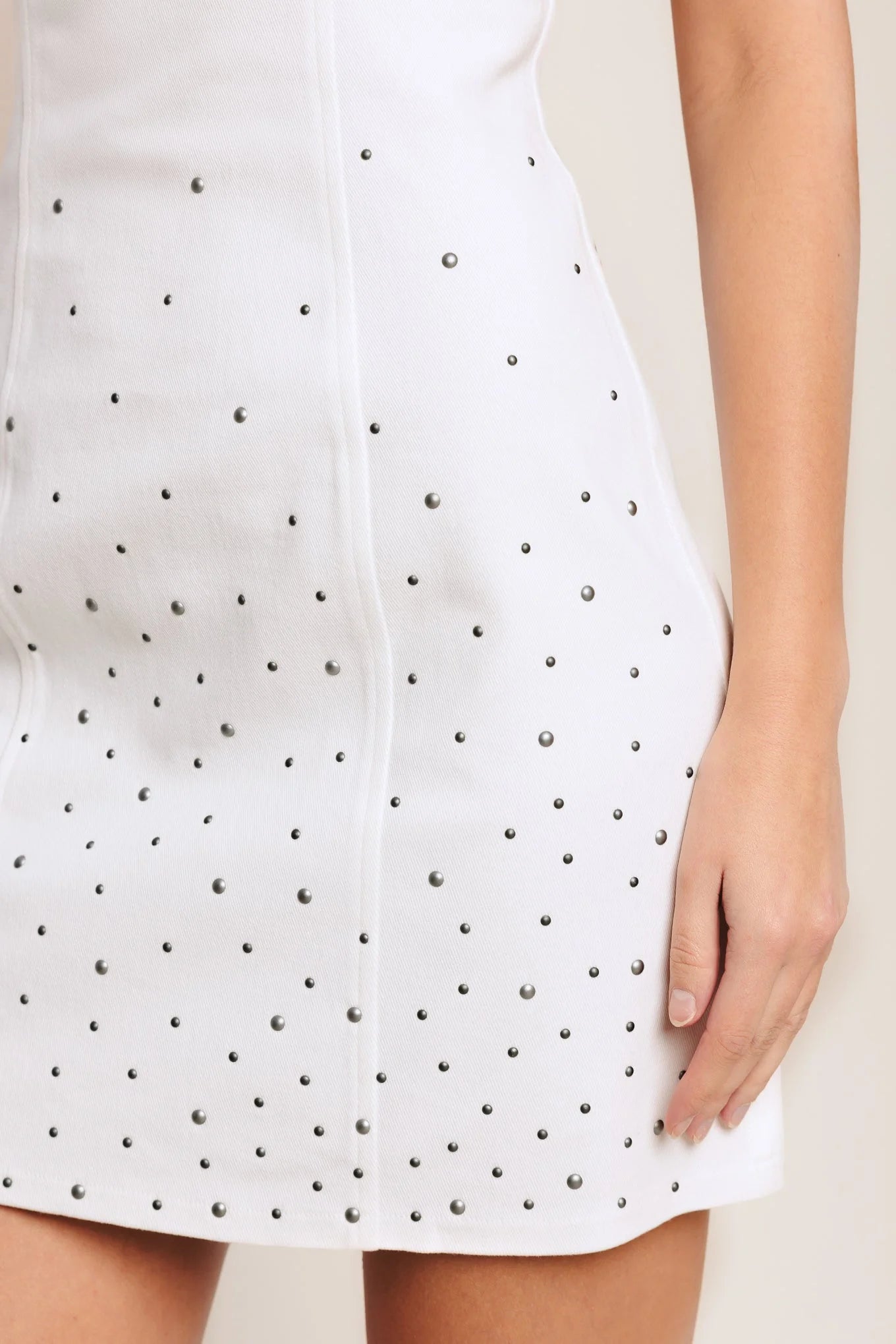 CITY TO COAST WHITE DENIM MINI DRESS