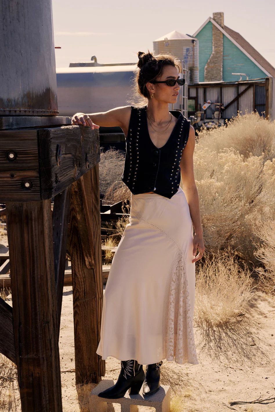 Samantha Maxi Skirt in Cream FINAL SALE