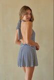 Gio Striped Mock Neck Mini Dress