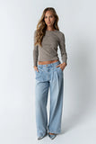 Indiana Striped Top in Beige