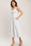 SEASIDE BRUNCH WHITE MIDI DRESS FINAL SALE