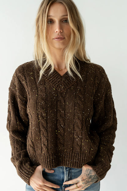 Maxine Speckled Sweater in Brown