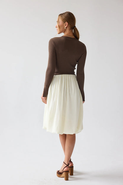 Kaison Mixed Media Midi Dress FINAL SALE