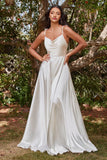 Lottie Gown Off White SATIN A LINE DRESS