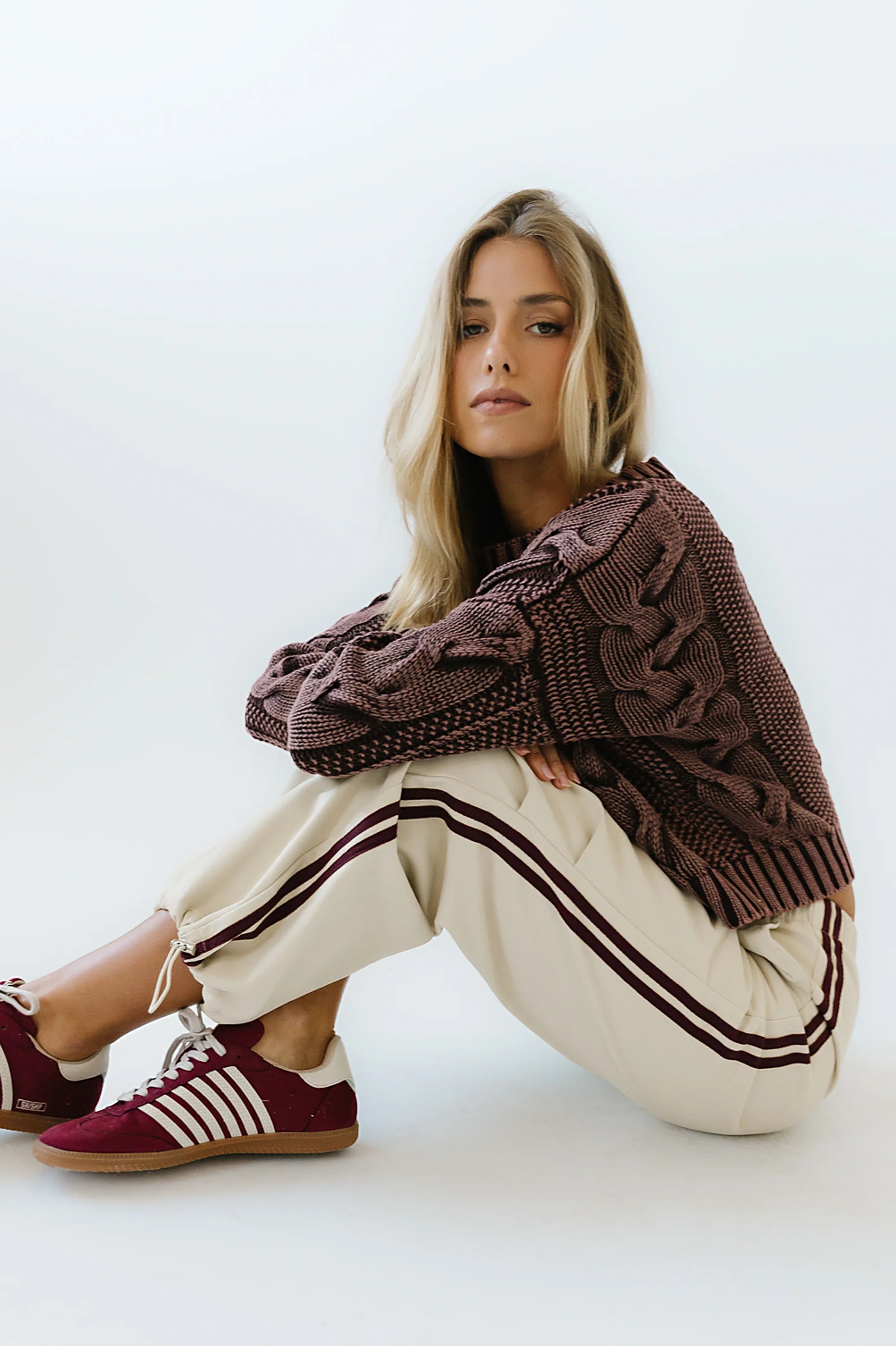 Franklin Striped Joggers in Cream