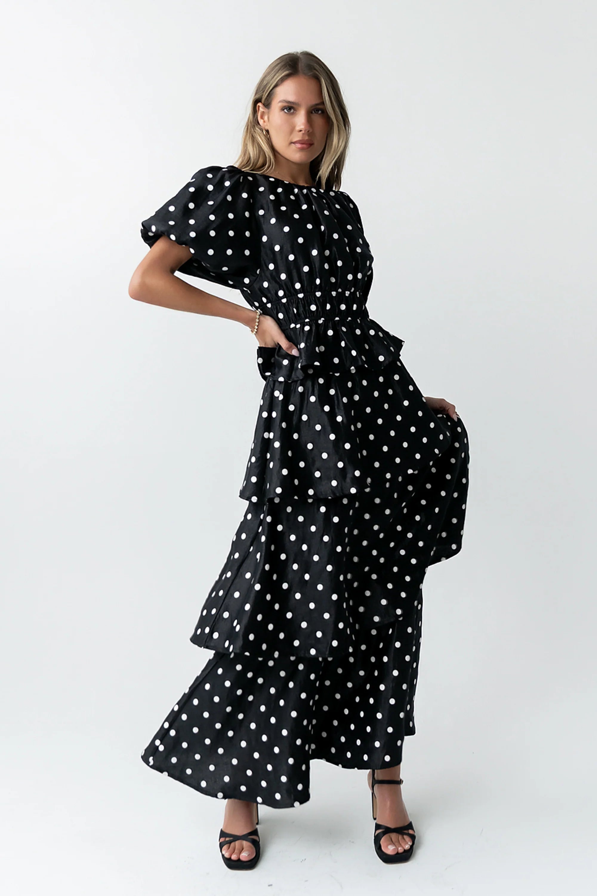 Terri Polka Dot Peplum Top FINAL SALE