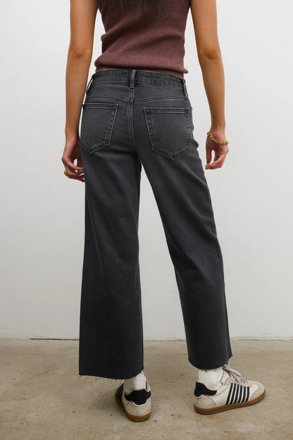 Colette Wide Leg Jeans in Faded Black