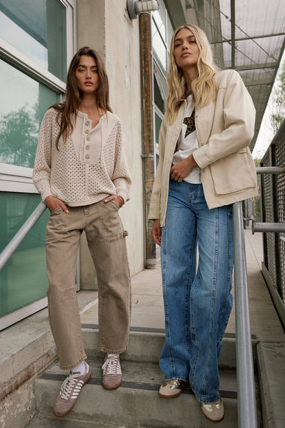 Scottie Barrel Jeans in Tan FINAL SALE