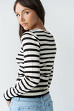 Waldorf Striped Top in Black