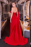 Catalina Gown One Shoulder Cape Dress