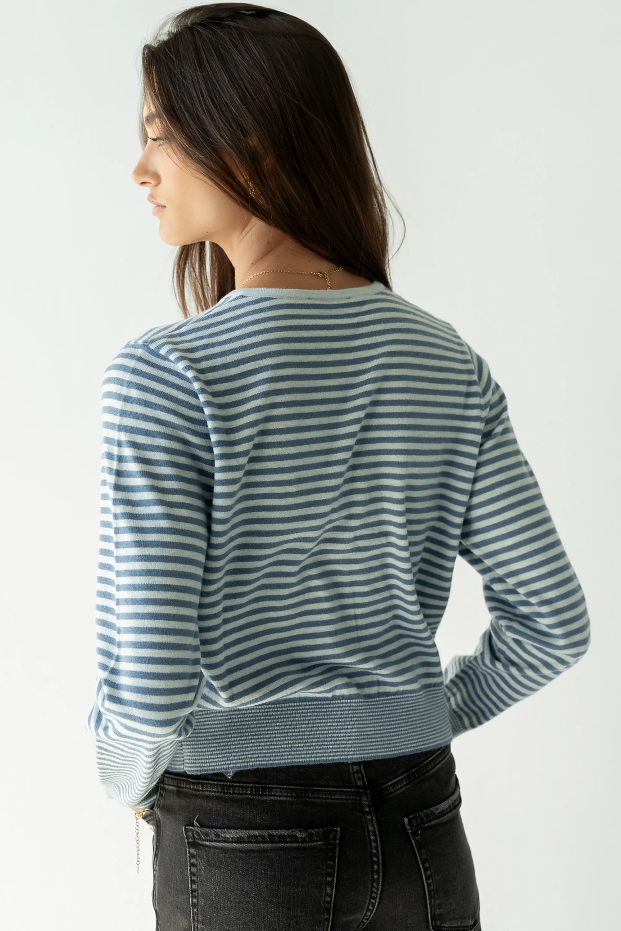 Edesse Striped Cardigan in Blue