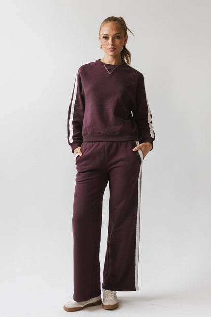 Mickey Wide Leg Jogger in Burgundy FINAL SALE