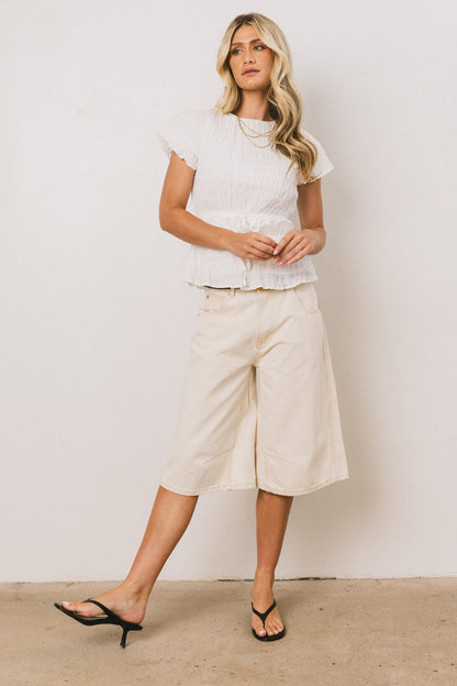 Alden Bermuda Shorts in Cream FINAL SALE
