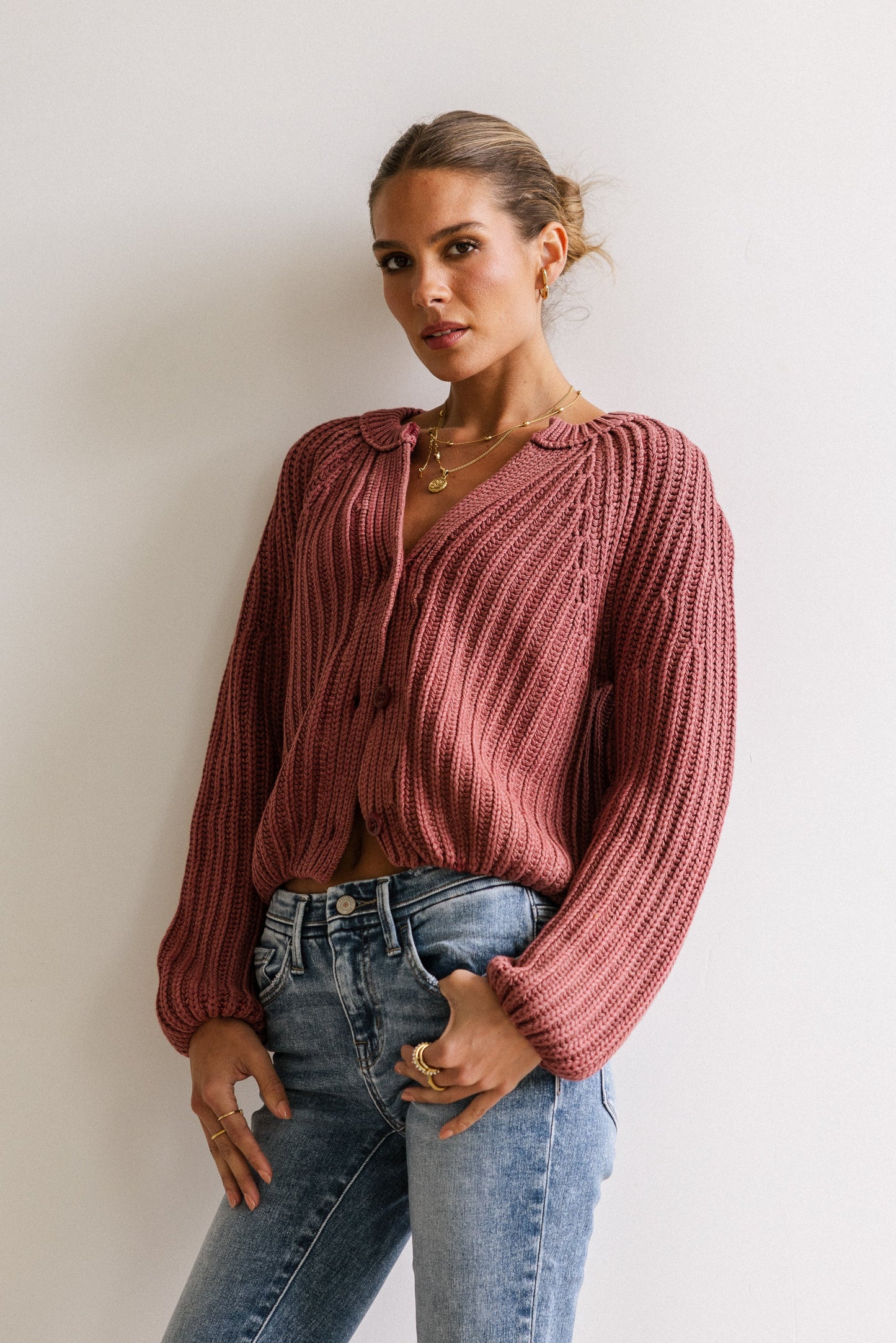 Katie Knit Cardigan in Red FINAL SALE