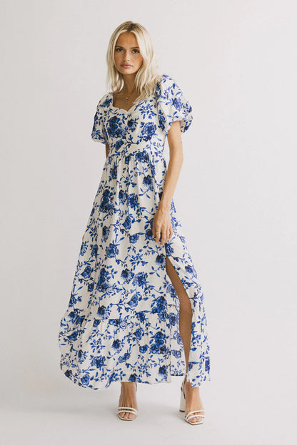 Mellanie Floral Maxi Dress in Blue FINAL SALE