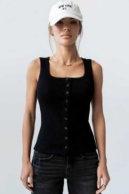 Apollo Knit Tank Top in Black