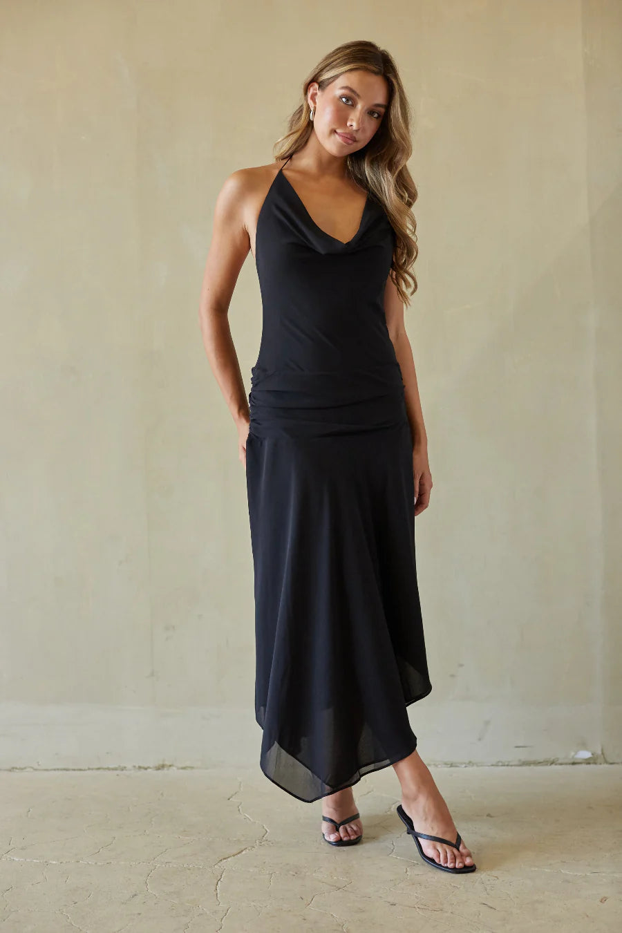 Cora Mesh Halter Midi Dress