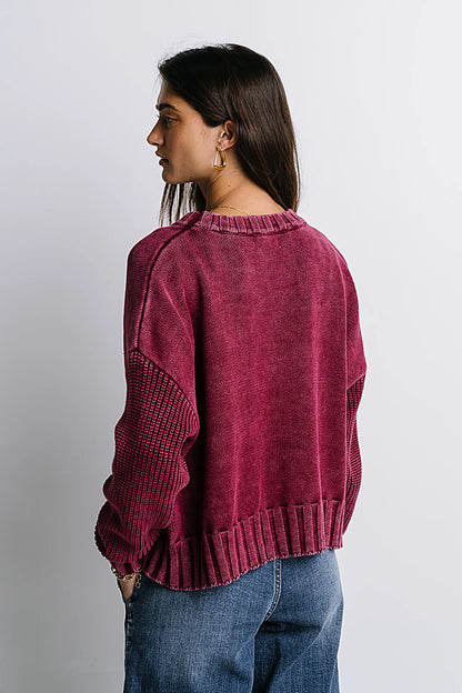Payton Knit Sweater in Burgundy FINAL SALE