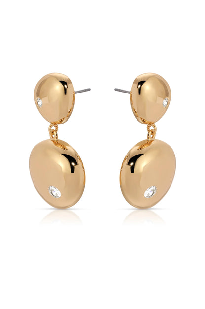 Polished Double Pebble Drop Earrings
