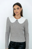 Bobbi Collared Sweater in Grey FINAL SALE
