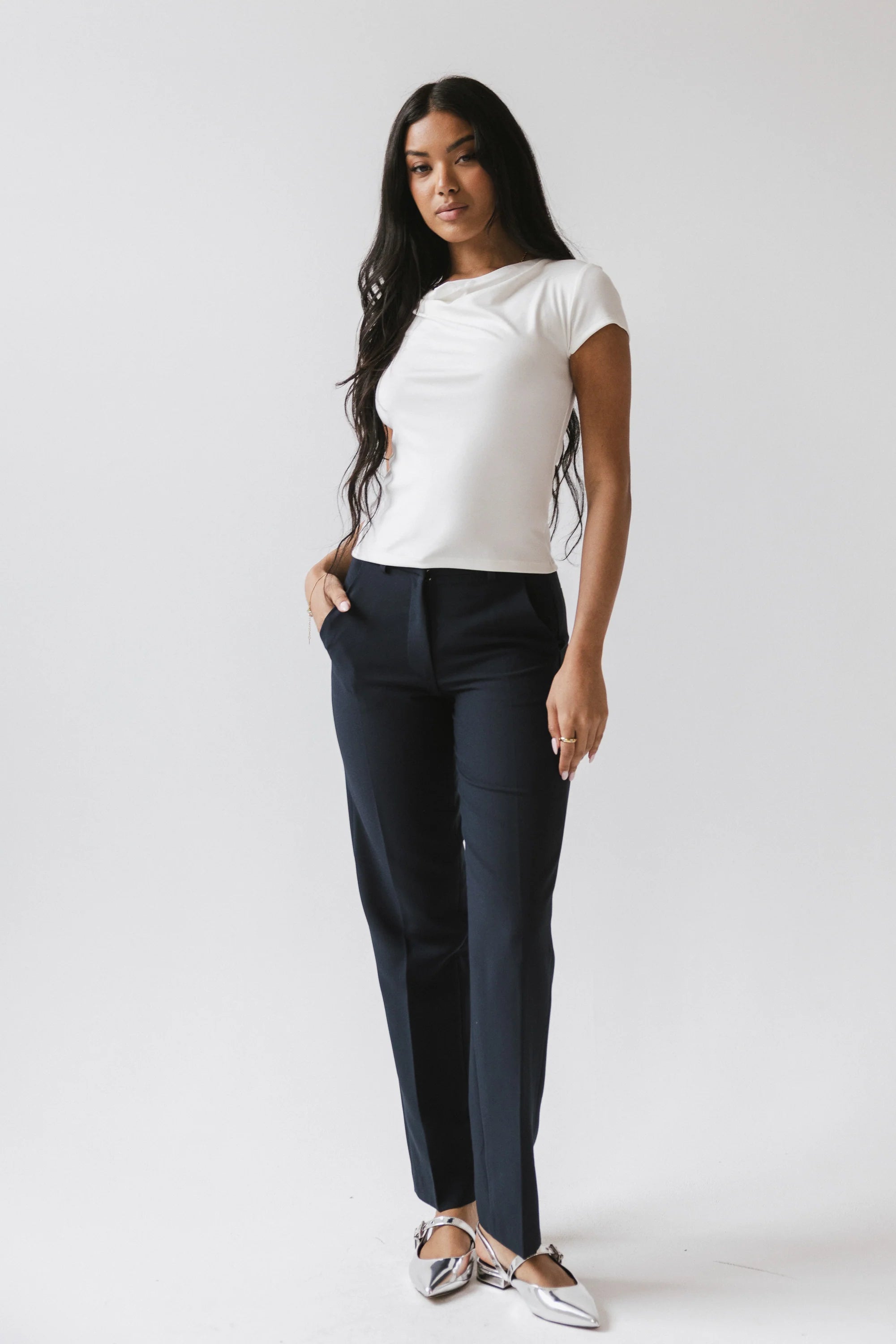 Mitchel Straight Leg Trouser in Navy