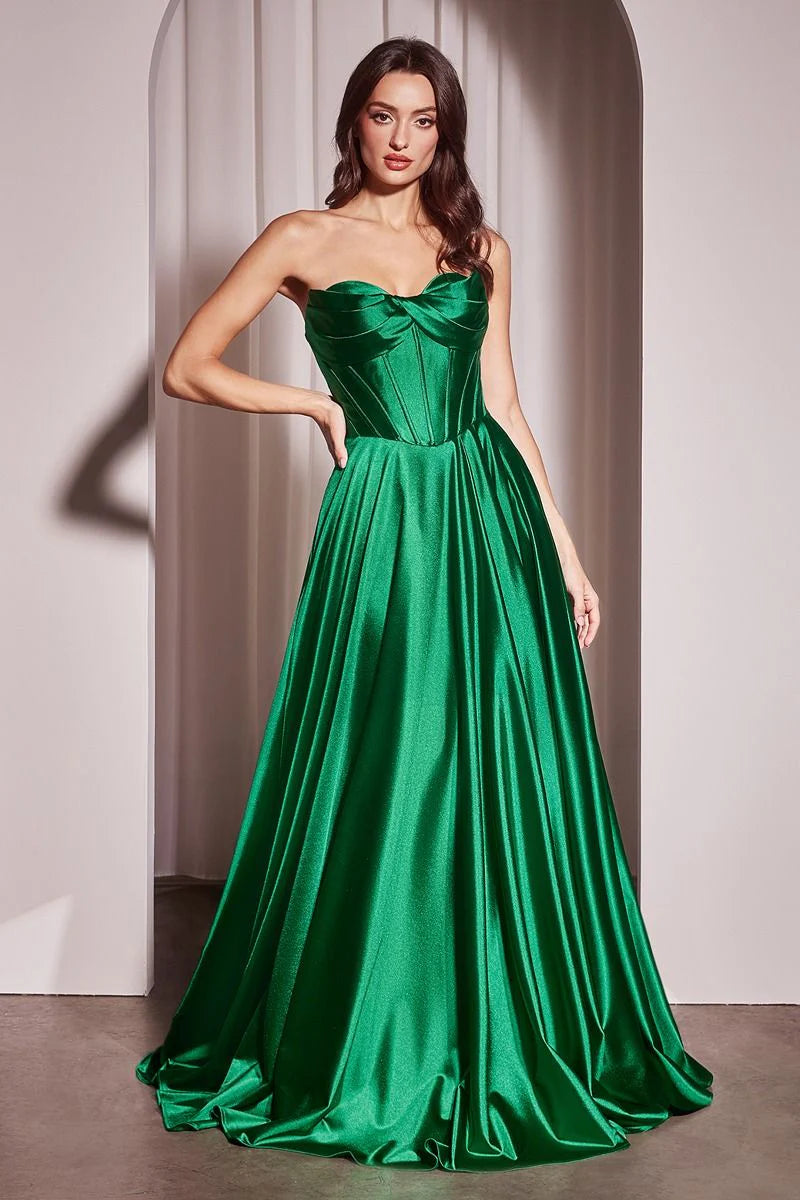 Ellery Gown Satin A line Dress With Pockets