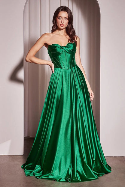 Ellery Gown Satin A line Dress With Pockets