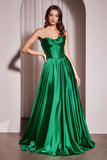Ellery Gown Satin A line Dress With Pockets