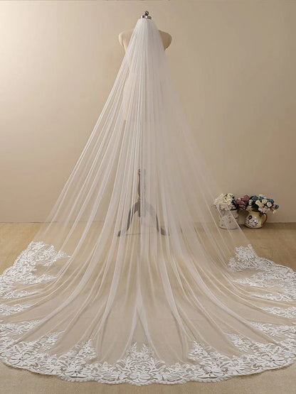 Vintage Flower Lace Cathedral Veil Bridal Veil Wedding Veil