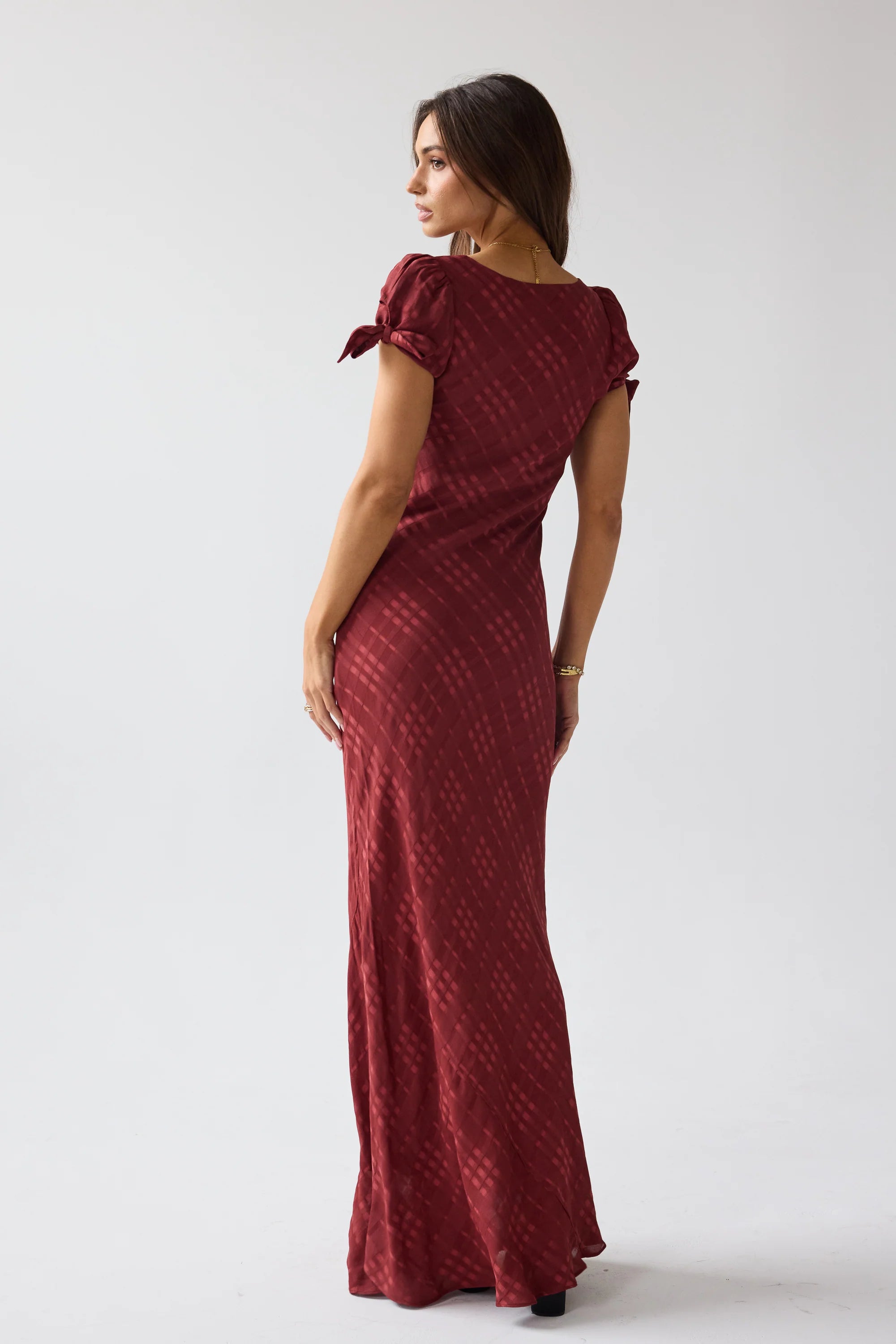 Kimmie Maxi Dress in Red Brown