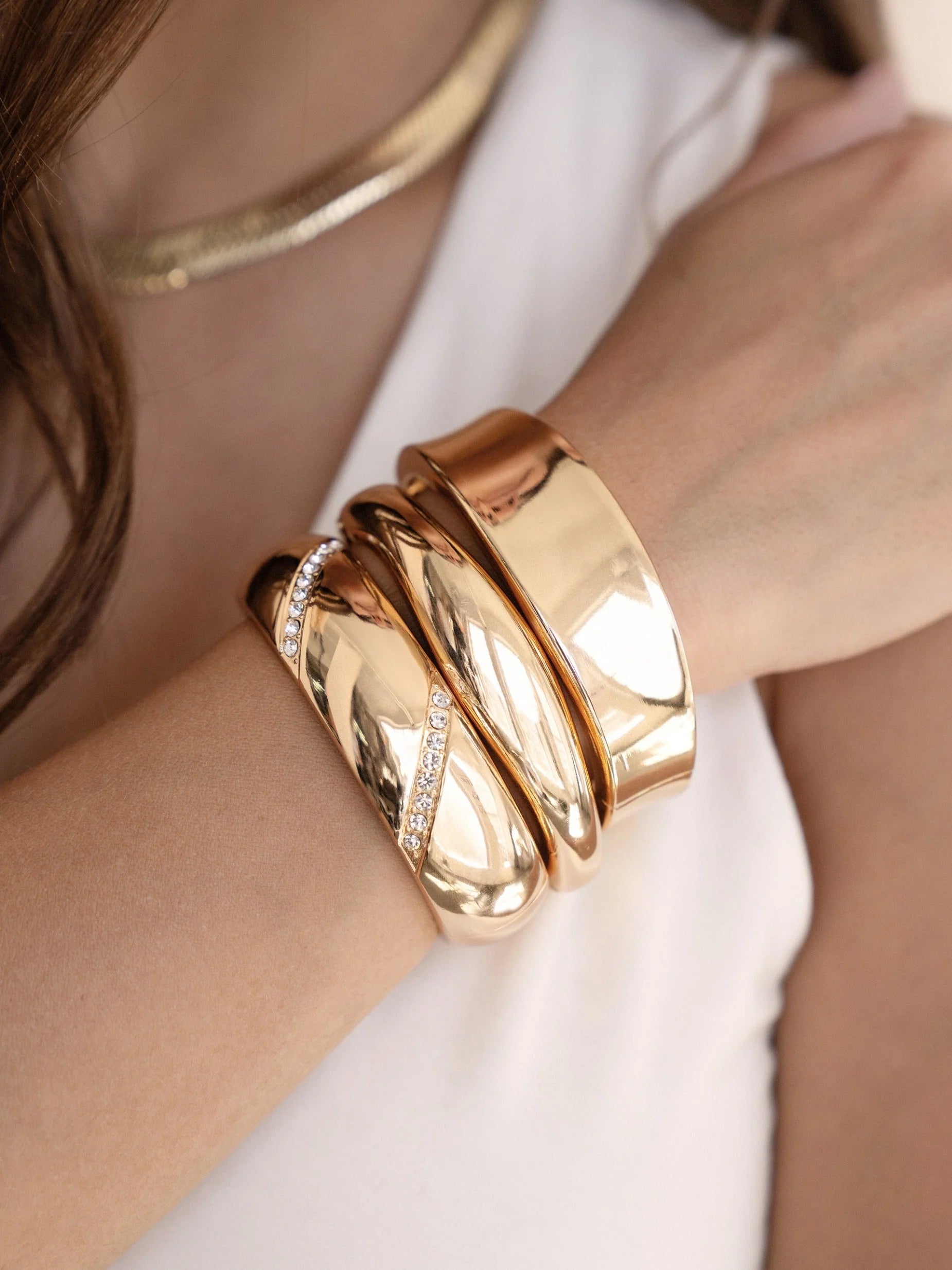 Squared Shine Bangle Bracelet