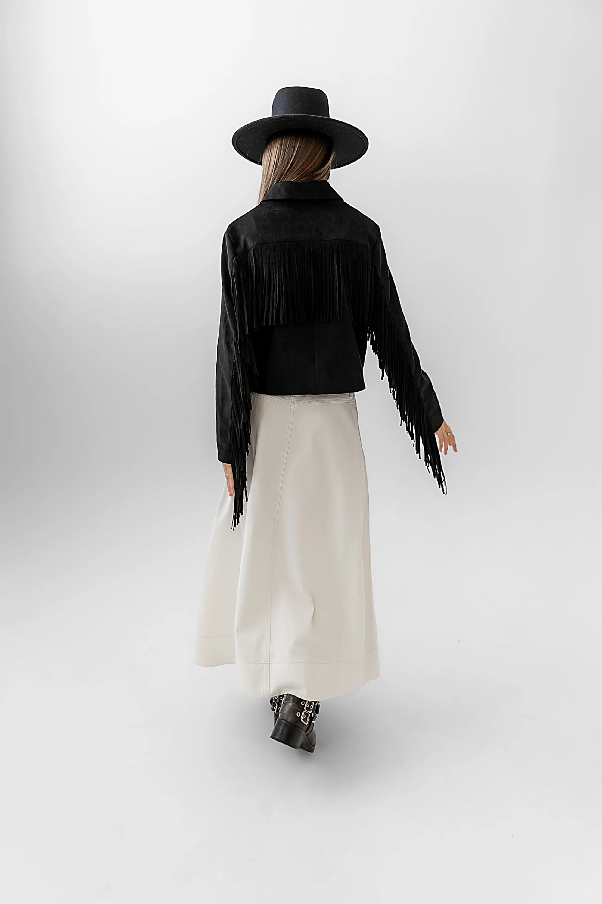 Bridget Fringe Jacket in Black