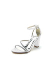 Faux Silk Strappy Chunky Heel Prom Shoes