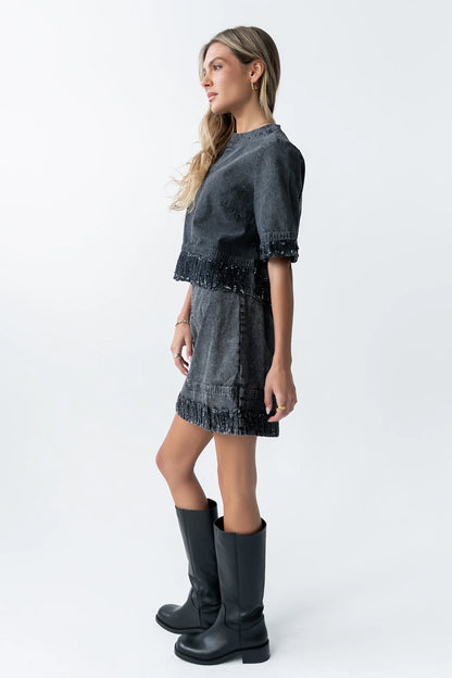 Jana Denim Skirt in Black