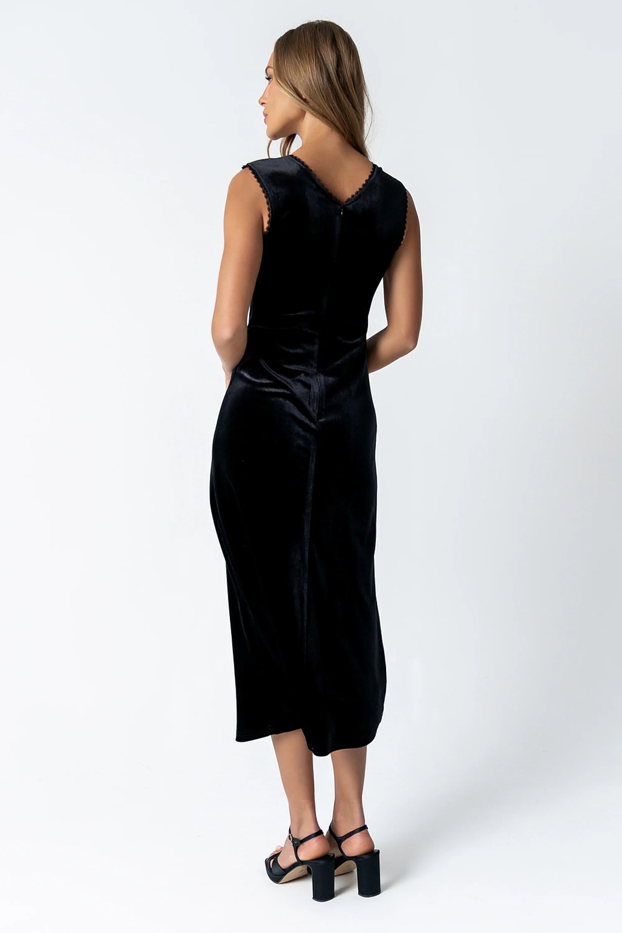 Kalani Velvet Maxi Dress in Black FINAL SALE