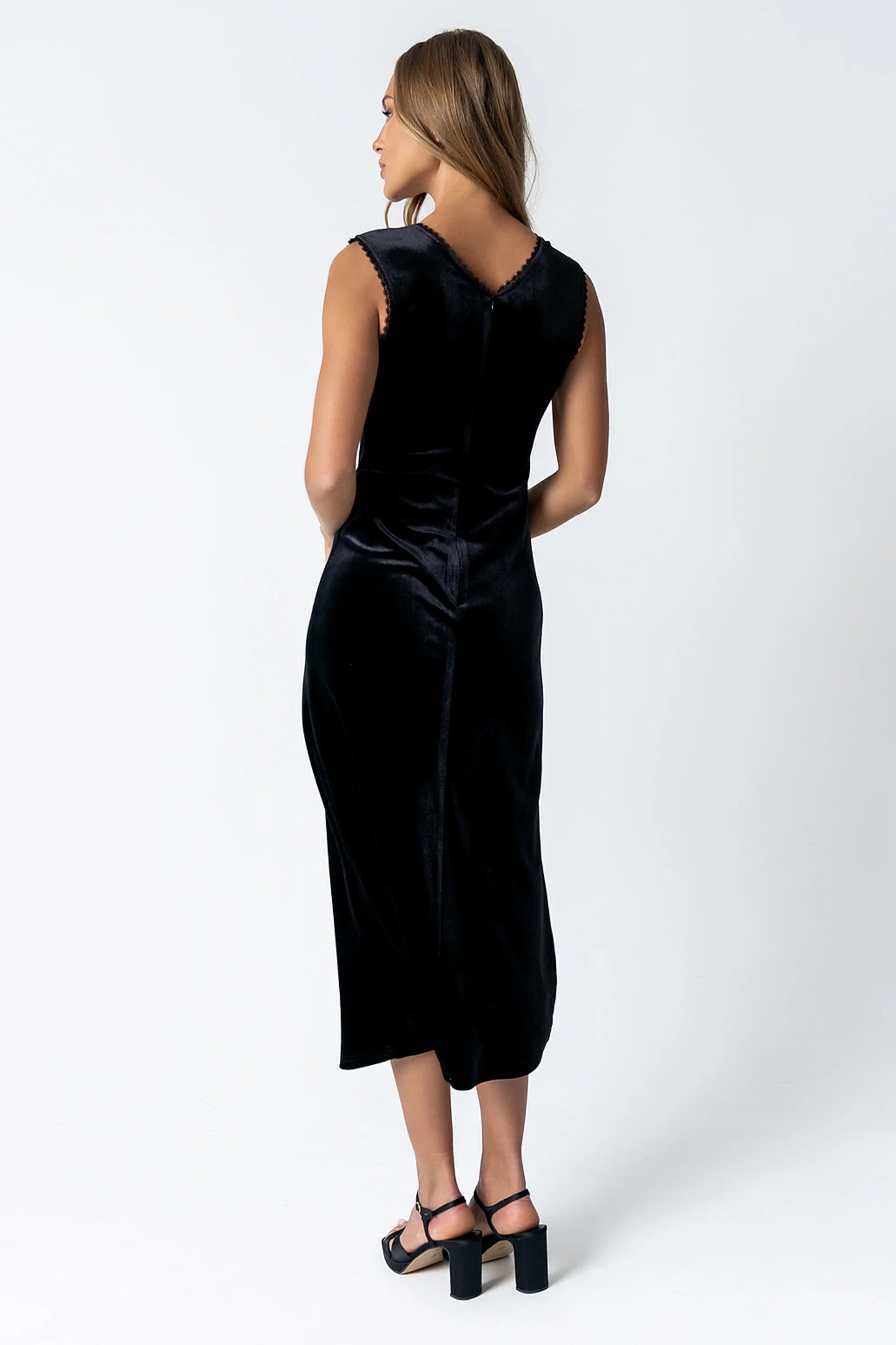 Kalani Velvet Maxi Dress in Black FINAL SALE