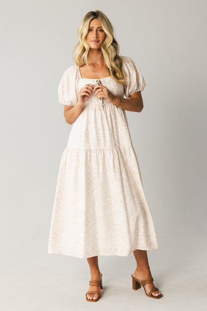 Kelsie Floral Midi Dress in Pink FINAL SALE
