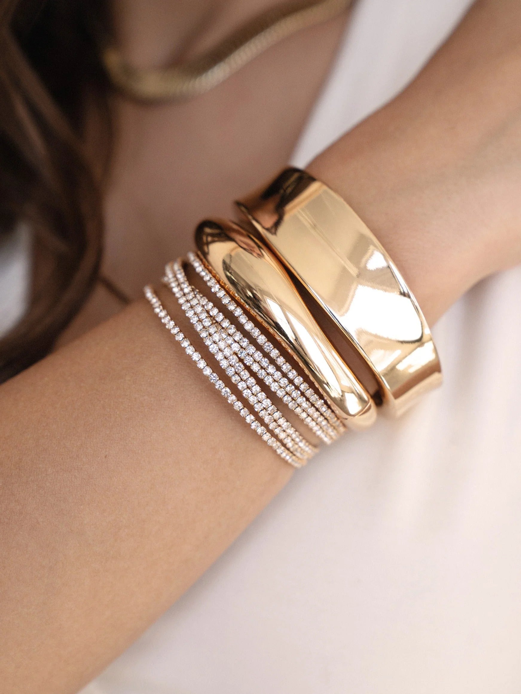 Squared Shine Bangle Bracelet