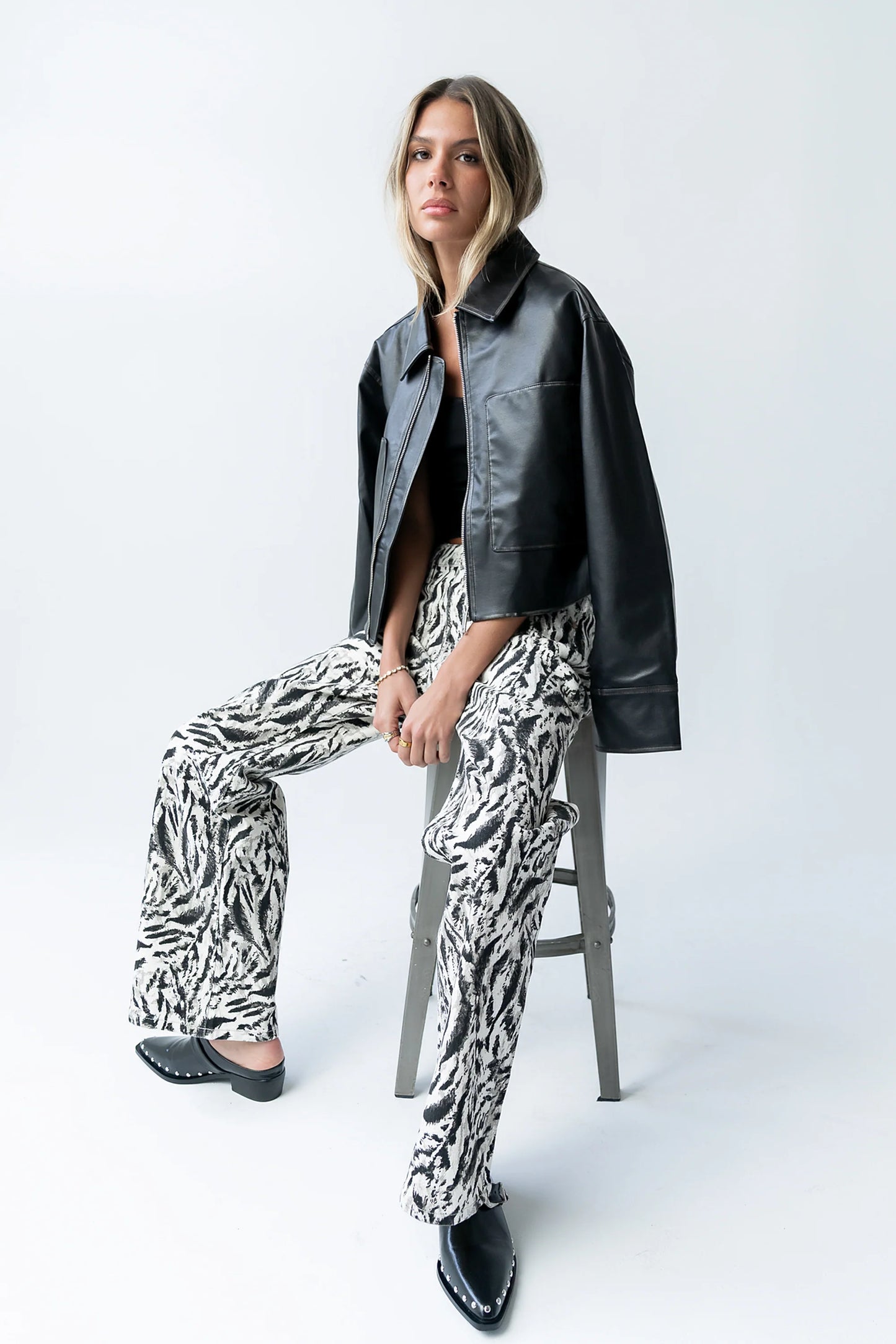 Moss Abstract Wide Leg Jeans