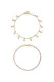 Crystal Droplet Chain Bracelet Set
