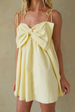 Bebe Button Up Bow Mini Dress