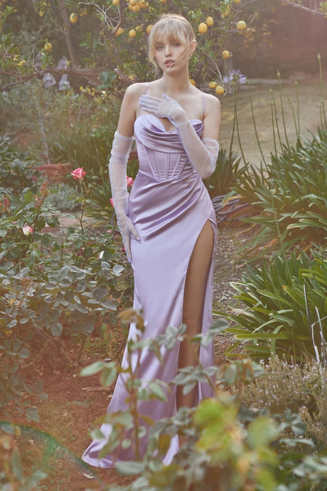 YVETTE GOWN LUXE SATIN CORSET DRESS